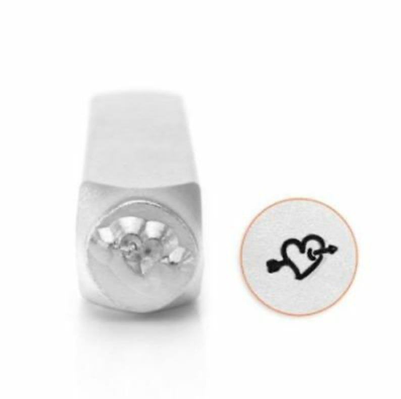 Heart with Arrow 6mm Design Stamp for Metal Stamping by ImpressArt