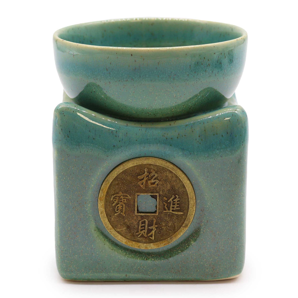 Jade Green Lucky Coin Large Oil Burner