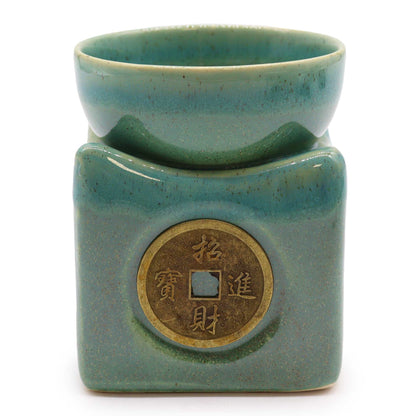 Jade Green Lucky Coin Large Oil Burner
