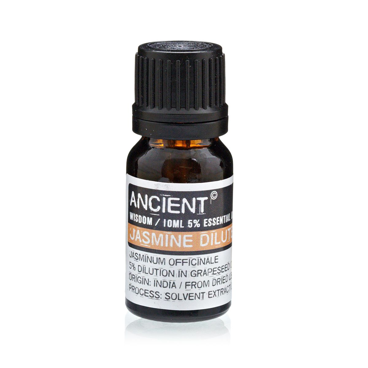 Essential oil bottle labeled 'Ancient Wisdom' on a white background