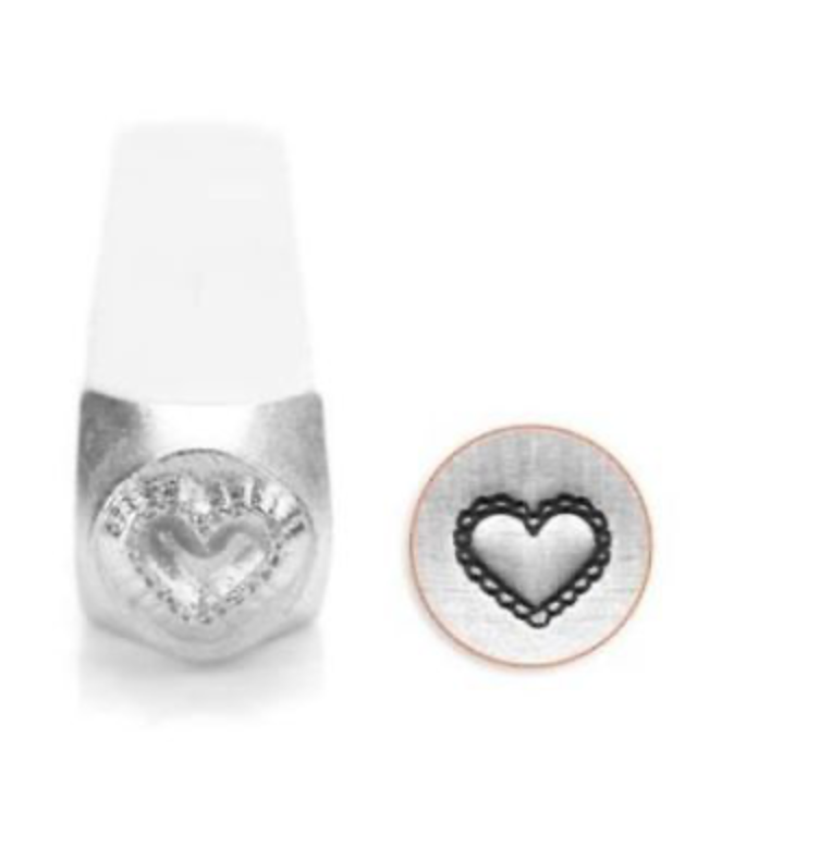 Lace Heart 6 mm Design Stamp for Metal Stamping by ImpressArt