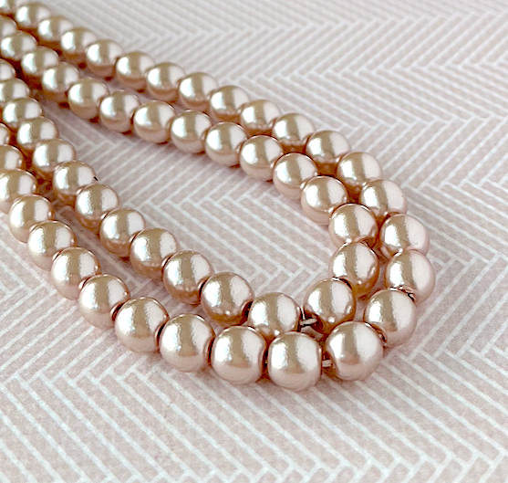 Light Amethyst Round Czech Glass Pearls 6mm Strand of 75 bead