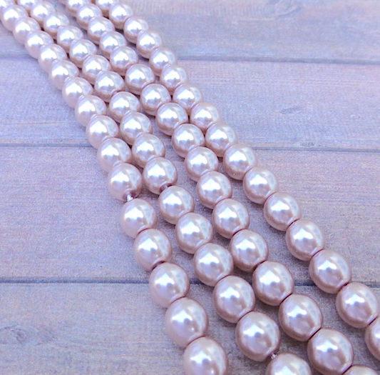 Light Amethyst Round Czech Glass Pearls 6mm Strand of 75 beads