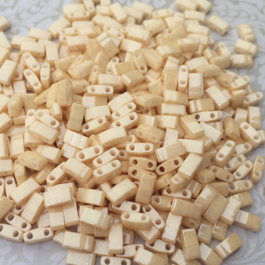 Light Caramel Ceylon Miyuki Half Tila Beads - 8 grams