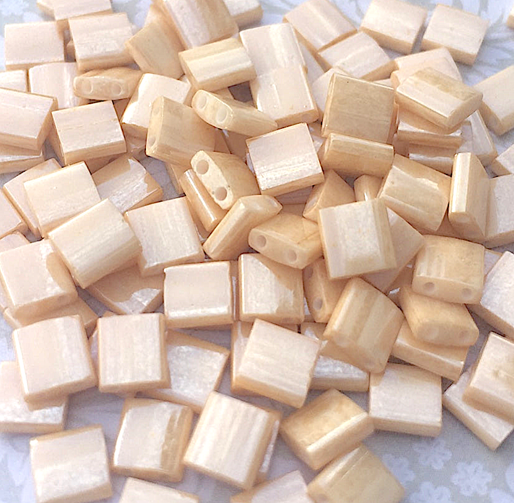 Light Caramel Ceylon Miyuki Tila Beads 8 grams