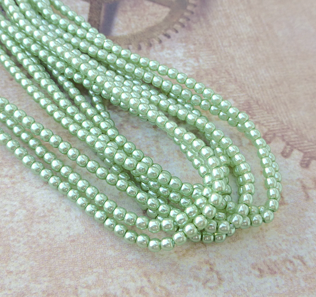 Light Sapphire Round Czech Glass Pearls 2mm Strand of 150 beads