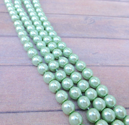 Light Sapphire Round Czech Glass Pearls 6mm Strand of 75 beads