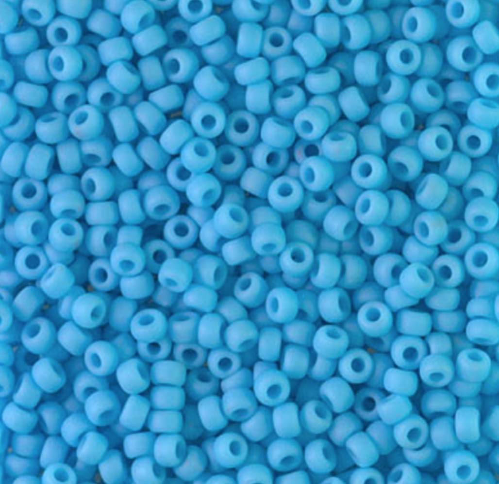 Matte Opaque Turquoise Blue 8-9413F Miyuki 8/0 Round Japanese Seed Beads 20 grams