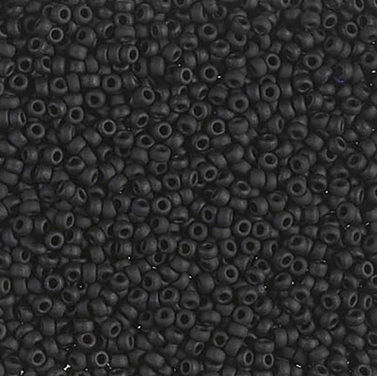 Matte Black 11-0401F Miyuki 11/0 Round Japanese Seed Beads 20 grams