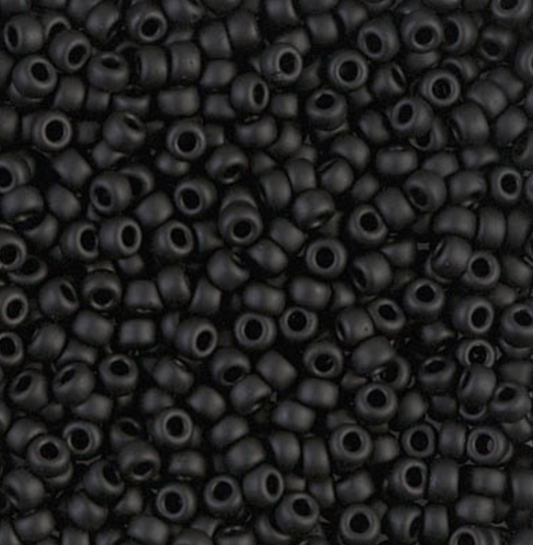 Matte Black 6-401F Miyuki 6/0 Round Japanese Seed Beads - 20 grams