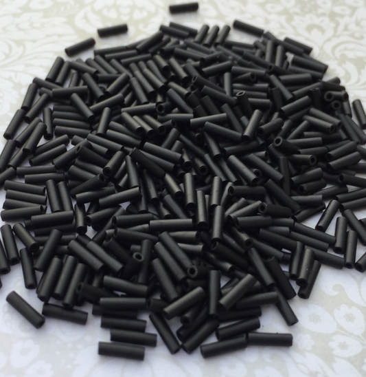 Matte Black 6mm Miyuki Bugle Beads BGL2-9401F - 10 grams
