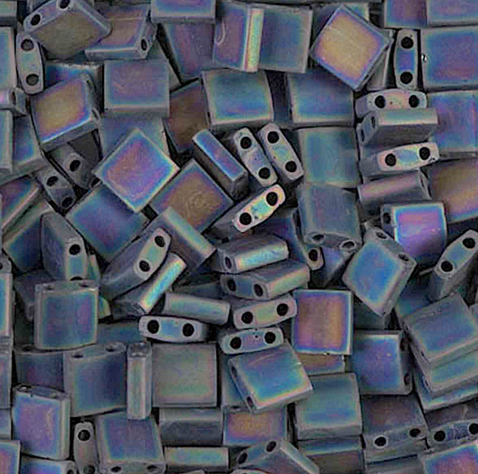 Matte Black AB Miyuki Tila Beads 8 grams