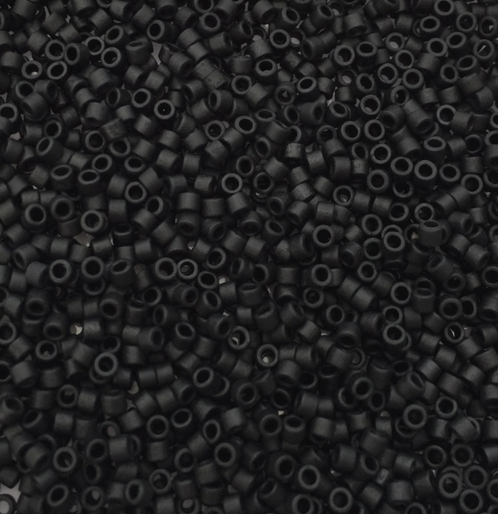 Matte Black DB310 Miyuki Delica 11/0 Japanese Cylinder Beads 10 grams 
