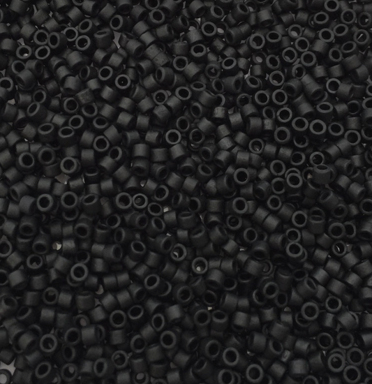 Matte Black DB310 Miyuki Delica 11/0 Japanese Cylinder Beads 10 grams 