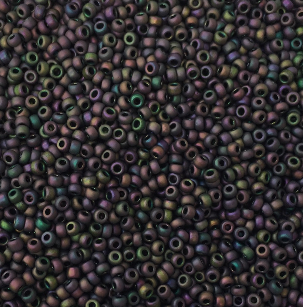 Matte Green Purple Iris 11-2061 Miyuki 11/0 Round Japanese Seed Beads 20 grams