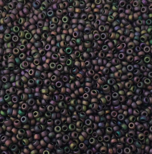 Matte Green Purple Iris 11-2061 Miyuki 11/0 Round Japanese Seed Beads 20 grams