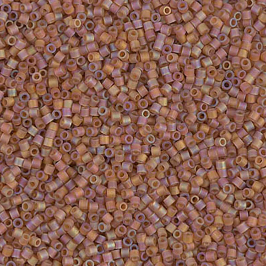 Matte Light Brown AB DBS0853 Miyuki Delica 15/0 Japanese Cylinder Beads 7 grams