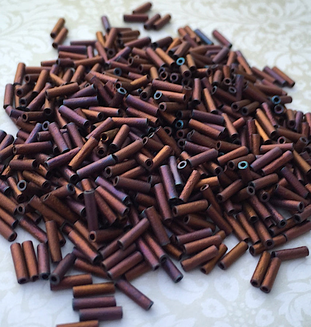Matte Metallic Dark Raspberry 6mm Miyuki Bugle Beads BGL2-92005 - 10 grams