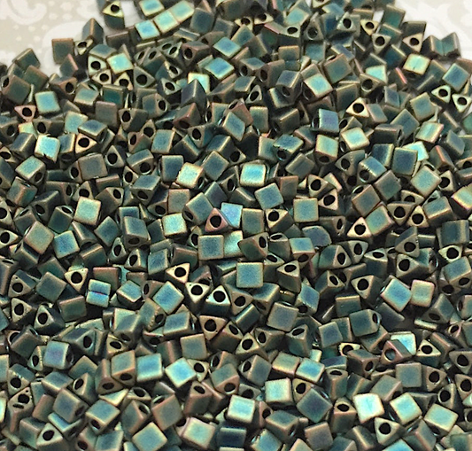 Matte Metallic Patina Iris 10/0 Sharp Triangle Beads STR10-2008 - 10 grams