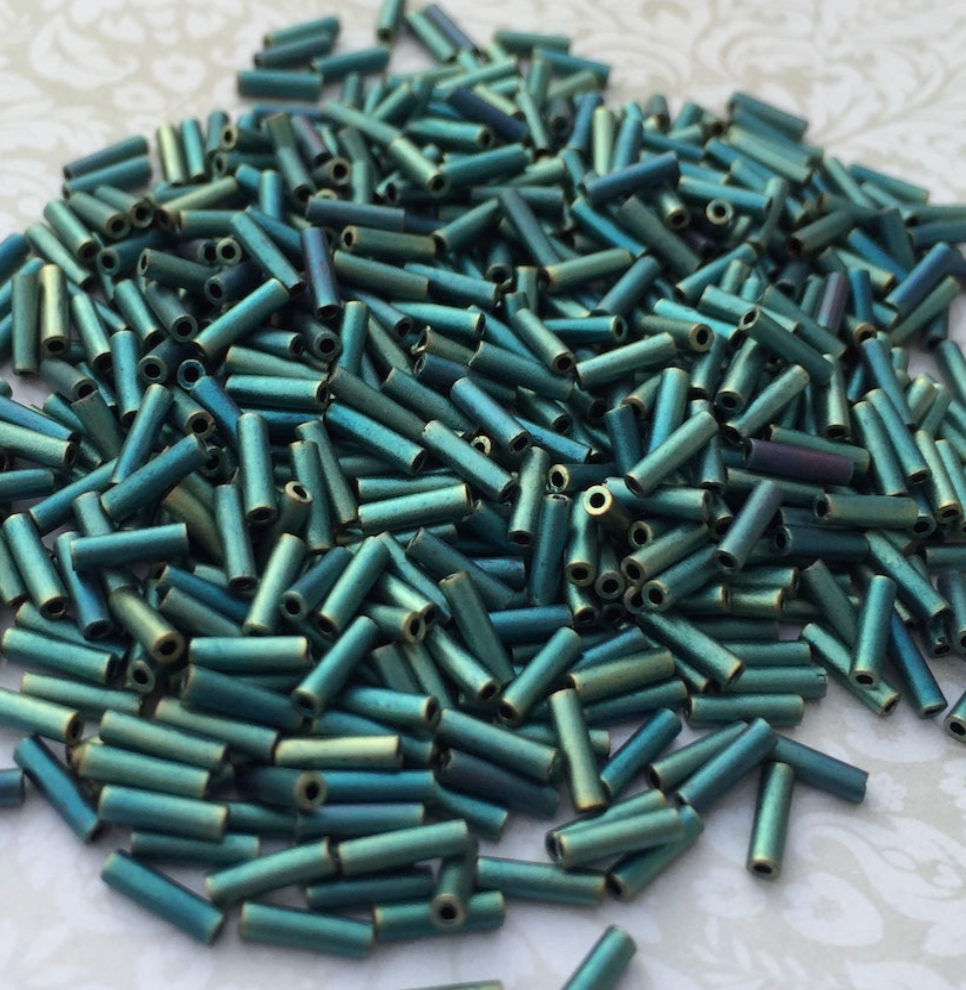 Matte Metallic Patina Iris 6mm Miyuki Bugle Beads BGL2-92008 - 10 grams