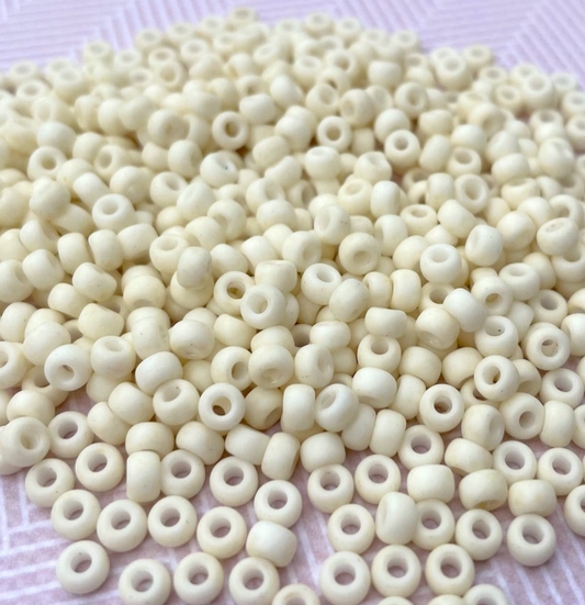 Matte Opaque Cream 6-2021 Miyuki 6/0 Round Japanese Seed Beads - 20 grams