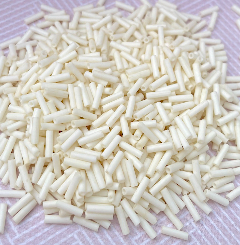 Matte Opaque Cream 6mm Miyuki Bugle Beads BGL2-92021 - 10 grams