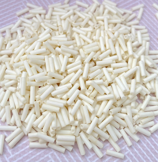 Matte Opaque Cream 6mm Miyuki Bugle Beads BGL2-92021 - 10 grams