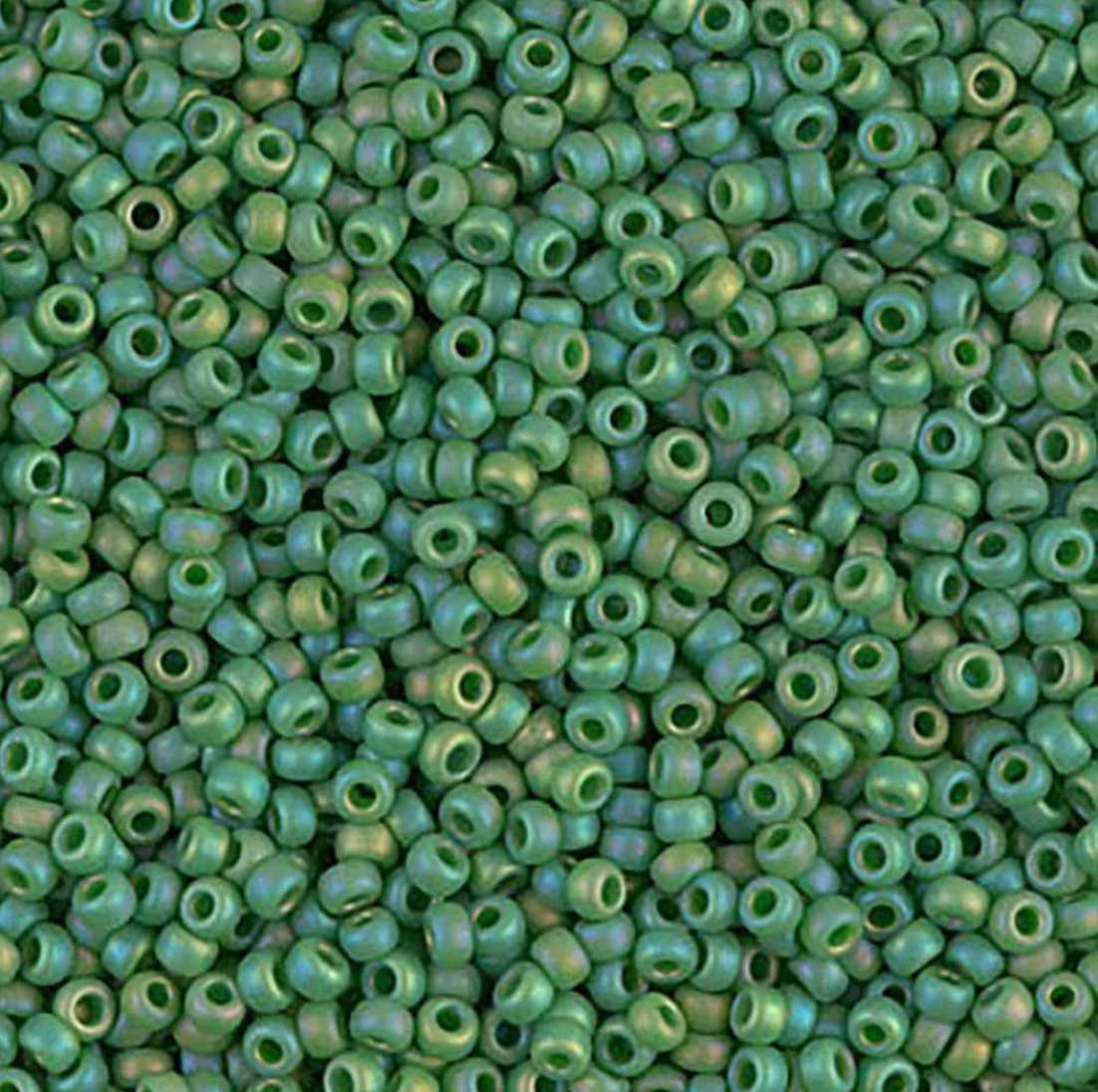 Matte Opaque Green AB 11-0411FR Miyuki 11/0 Round Japanese Seed Beads 20 grams