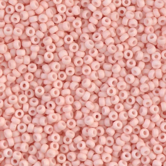 Matte Opaque Light Tea Rose 11-2036 Miyuki 11/0 Round Japanese Seed Beads 20 grams