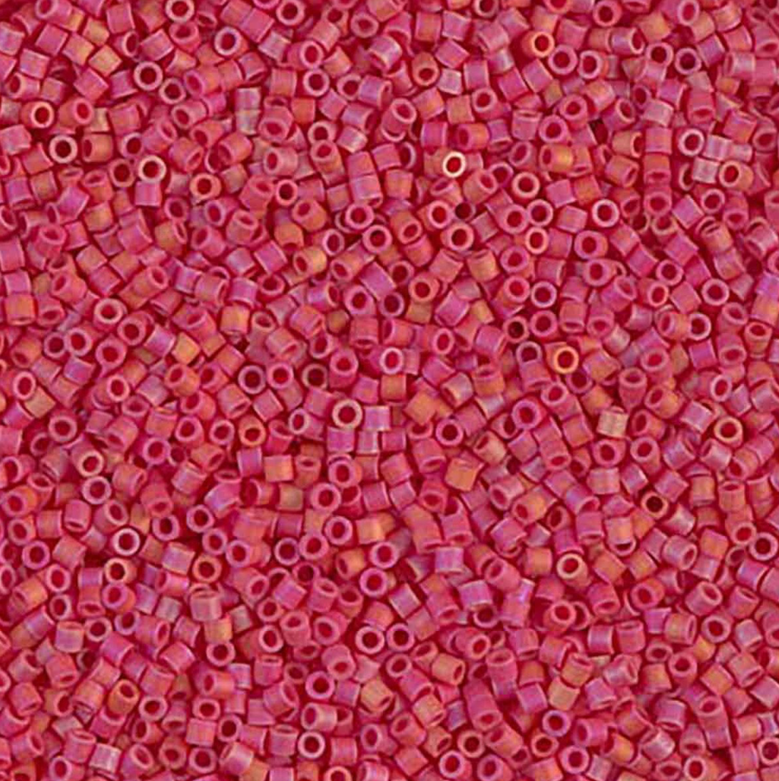 Matte Opaque Maroon AB DBS0874 Miyuki Delica 15/0 Japanese Cylinder Beads 7 grams