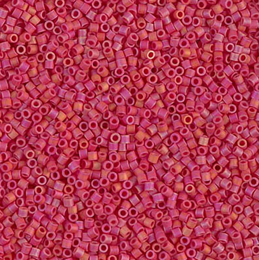Matte Opaque Maroon AB DBS0874 Miyuki Delica 15/0 Japanese Cylinder Beads 7 grams