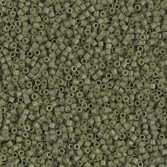 Matte Opaque Olive DBS0391 Miyuki Delica 15/0 Japanese Cylinder Beads 7 grams
