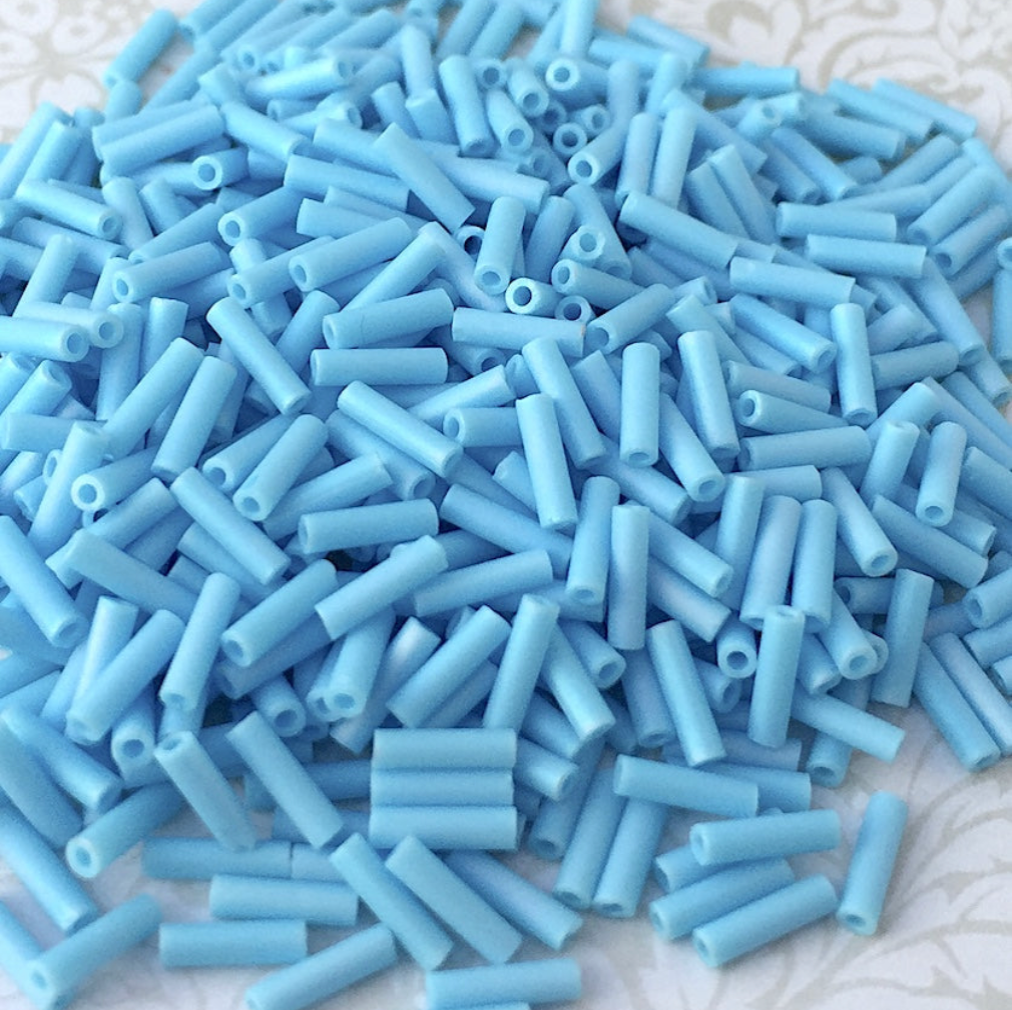Matte Opaque Turquoise AB 6mm Miyuki Bugle Beads BGL2-9413FR - 10 grams