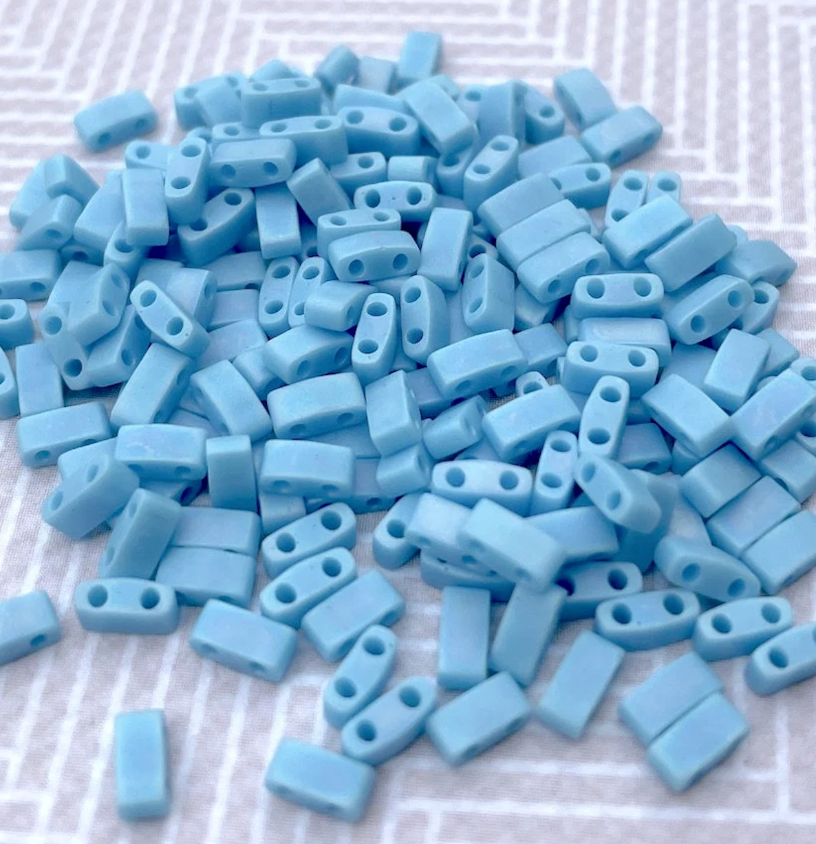 Matte Opaque Turquoise Miyuki Half Tila Beads 