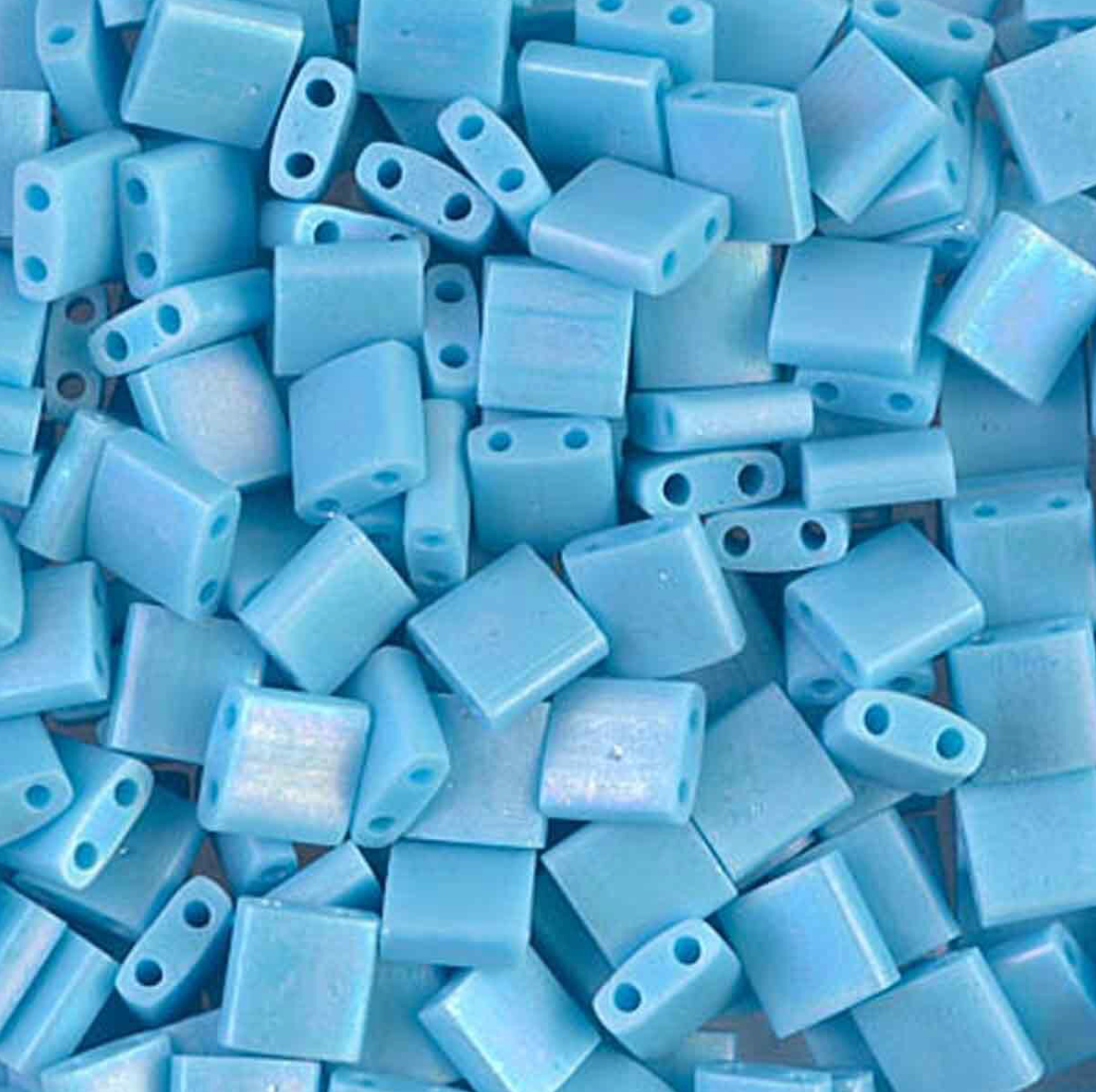 Matte Opaque Turquoise Miyuki Tila Beads 7.2 gram in tube