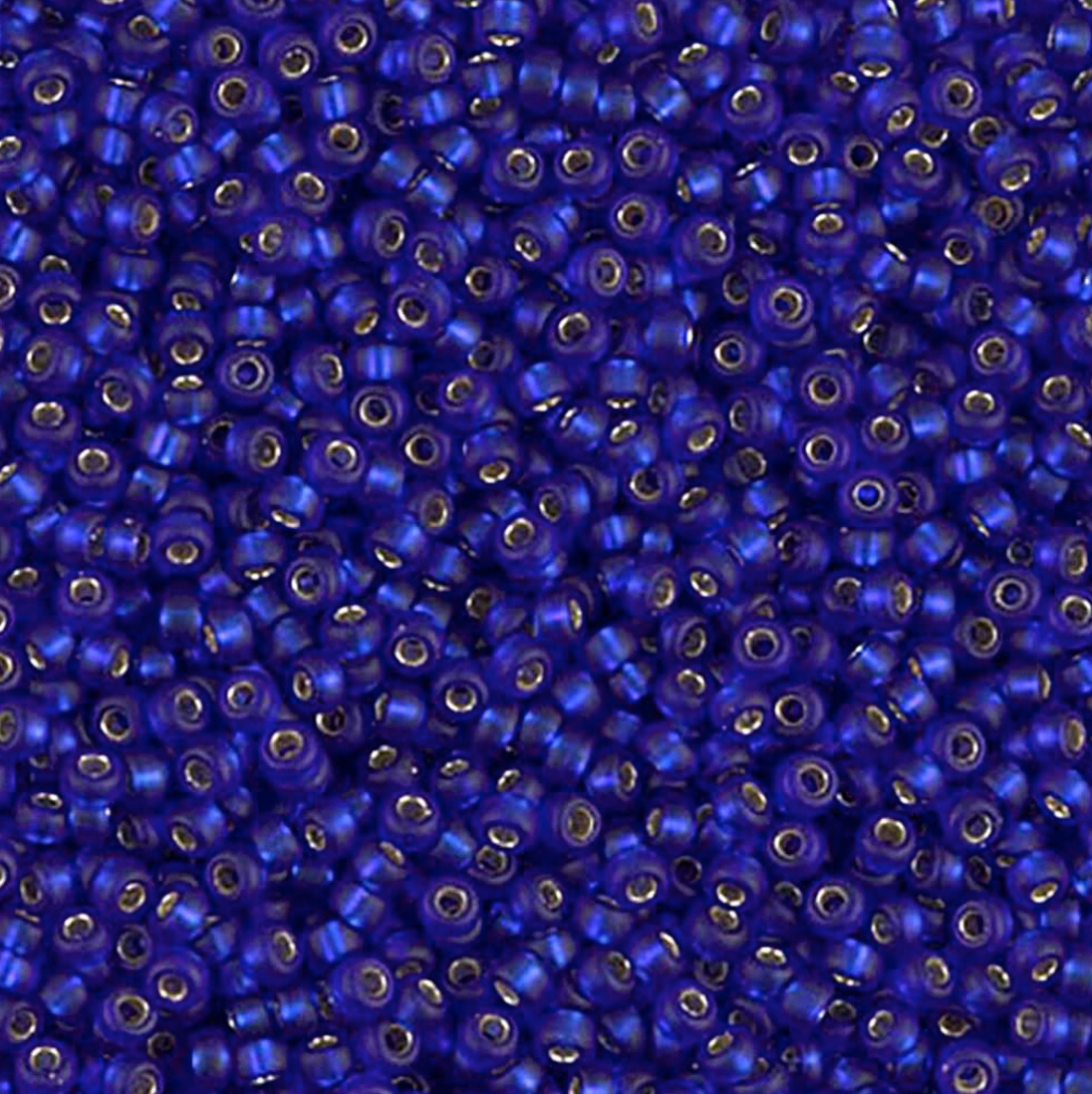 Matte Silver Lined Cobalt 11-0020F Miyuki 11/0 Round Japanese Seed Beads 20 grams