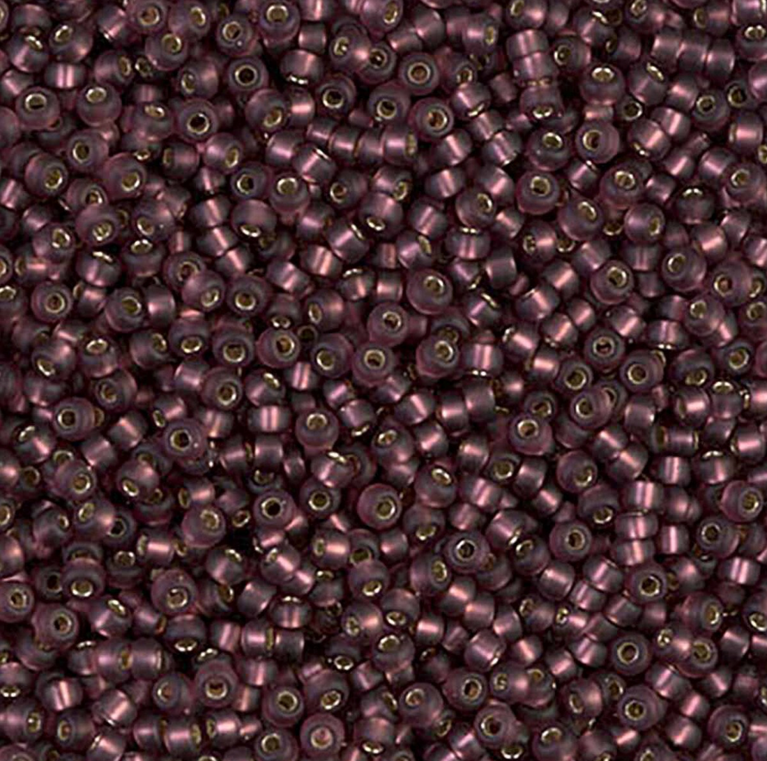 Matte Silver Lined Dark Smoky Amy 11-0013F Miyuki 11/0 Round Japanese Seed Beads 20 grams
