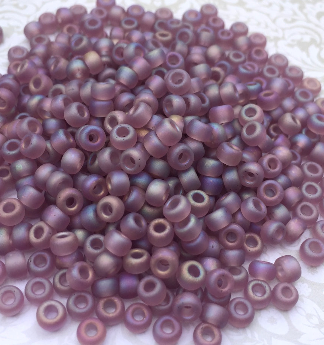 Matte Smoky Amethyst AB 6-142FR Miyuki 6/0 Round Japanese Seed Beads - 20 grams