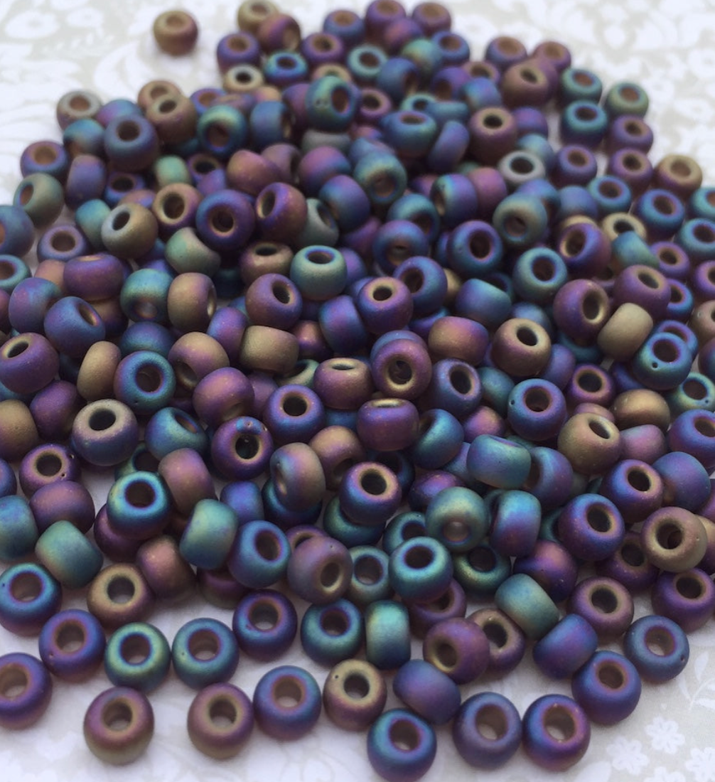 Matte Transparent Brown AB 6-135FR Miyuki 6/0 Round Japanese Seed Beads - 20 grams