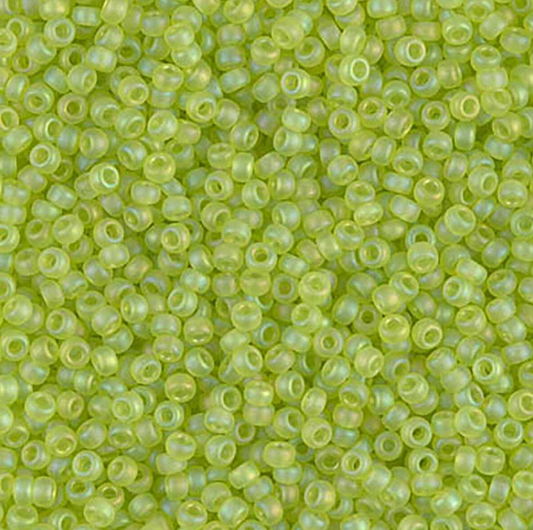 Matte Transparent Chartreuse AB 11-0143FR Miyuki 11/0 Round Japanese Seed Beads 20 grams