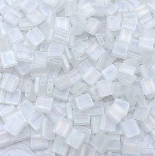 Matte Transparent Crystal AB Miyuki Tila Beads 8 grams