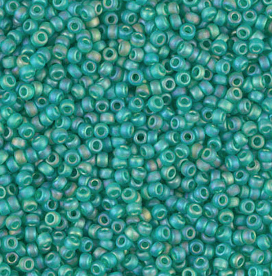 Matte Transparent Dark Green AB 11-0147FR Miyuki 11/0 Round Japanese Seed Beads 20 grams