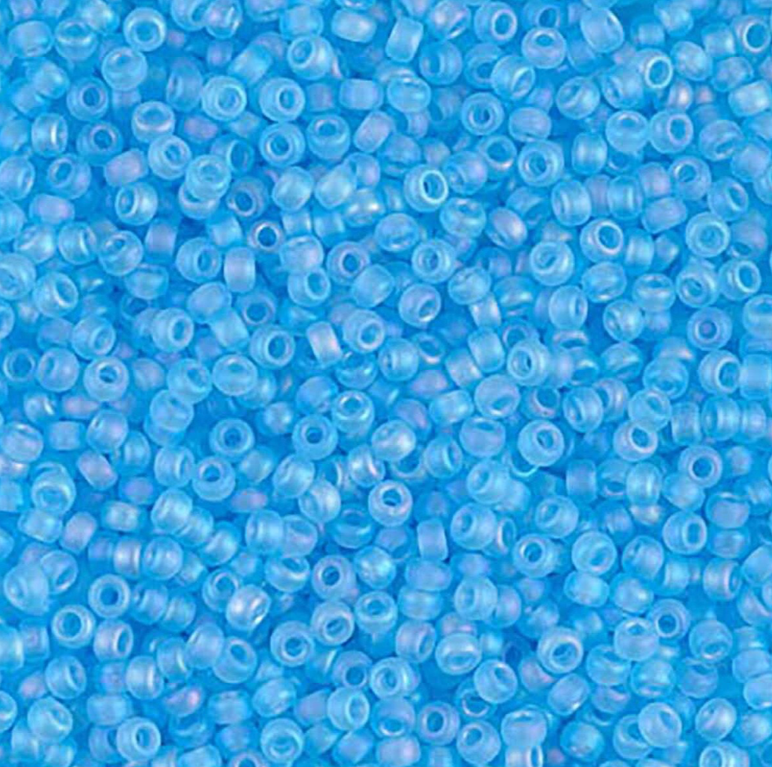 Matte Transparent Light Blue AB 11-0148FR Miyuki 11/0 Round Japanese Seed Beads 20 grams