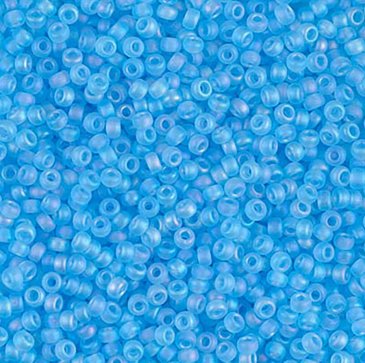 Matte Transparent Light Blue AB 11-0148FR Miyuki 11/0 Round Japanese Seed Beads 20 grams