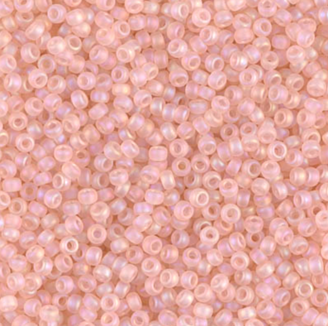 Matte Transparent Light Tea Rose AB 11-0155FR Miyuki 11/0 Round Japanese Seed Beads 20 grams