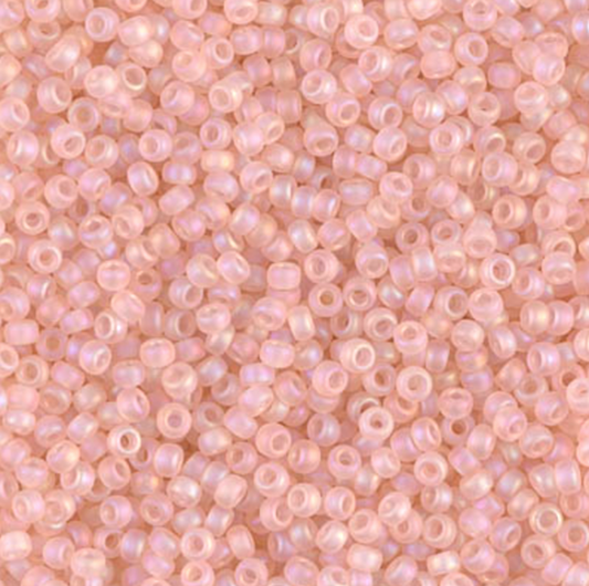 Matte Transparent Light Tea Rose AB 11-0155FR Miyuki 11/0 Round Japanese Seed Beads 20 grams