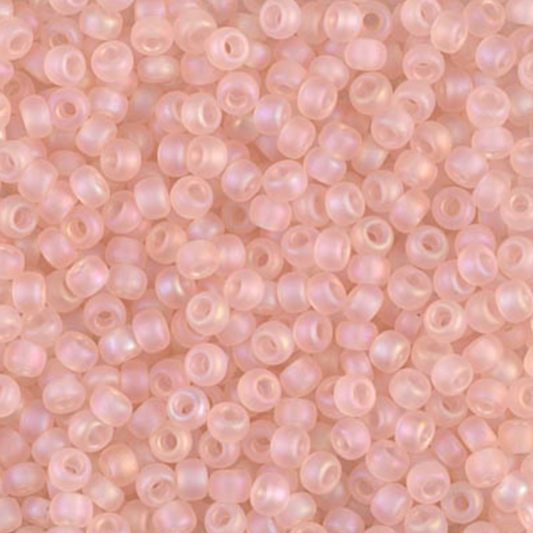 Matte Transparent Light Tea Rose AB 8-9155FR Miyuki 8/0 Round Japanese Seed Beads 20 grams
