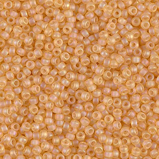 Matte Transparent Light Topaz AB 11-0132FR Miyuki 11/0 Round Japanese Seed Beads 20 grams