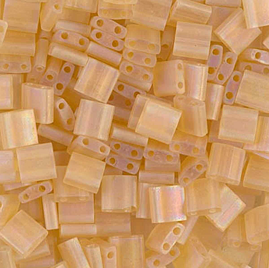 Matte Transparent Light Topaz AB Miyuki Tila Beads 8 grams