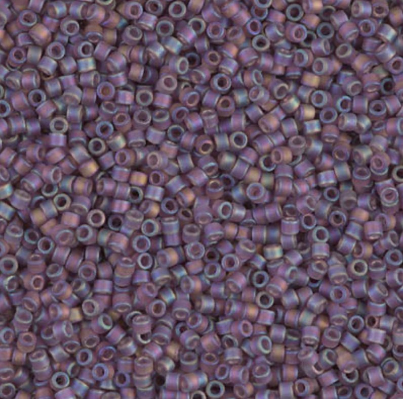 Matte Transparent Mauve AB DB869 Miyuki Delica 11/0 Japanese Cylinder Beads 10 grams